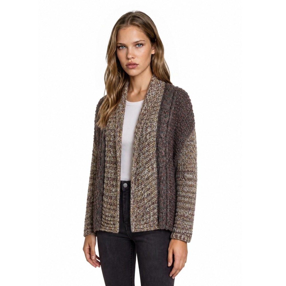 Moth Anthropologie Cardigan Sweater Women's Size Small Cable Knit Shawl Collar